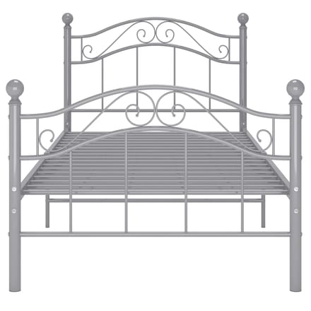 vidaXL - Bedframe - metaal - grijs - 100x200 - cm