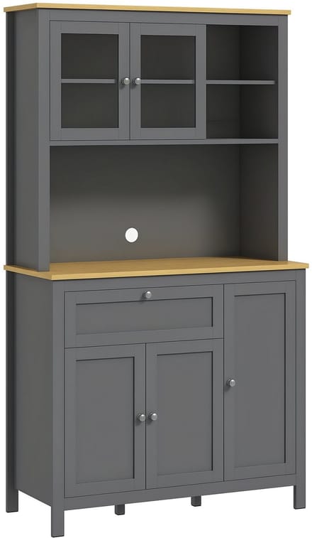 HOMCOM-Keukenkast-MDF-100x40x180cm-Grijs