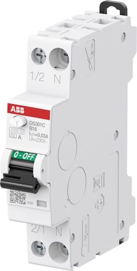 ABB Aardlekautomaat DS301C C20 1P+N 30mA 1 module