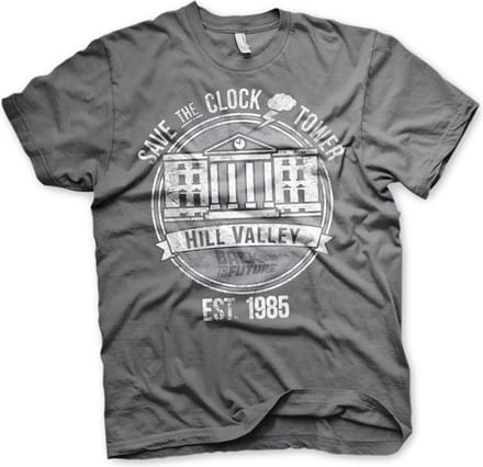 Back to the Future Save The Clock Tower T-shirt donkergrijs