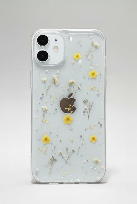 iPhone 13 telefoonhoesje - gedroogde bloemetjes - geel