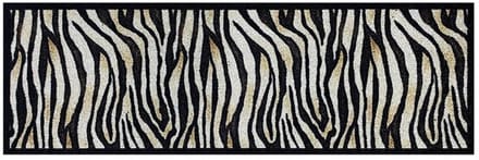 Deurmat Zebra antraciet/beige - 50x150 cm