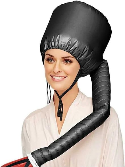 Haardroger Kap - Drogen Kap - Haarbehandeling - Verstelbaar Trekkoord - 26 cm Diameter - Grijs