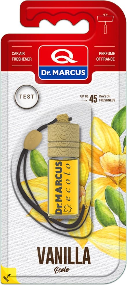 Dr. Marcus Ecolo Vanilla autogeurtje met neutrafresh technologie - Luchtverfrisser auto - Tot 45 dagen geurverspreiding - 4,5 ml