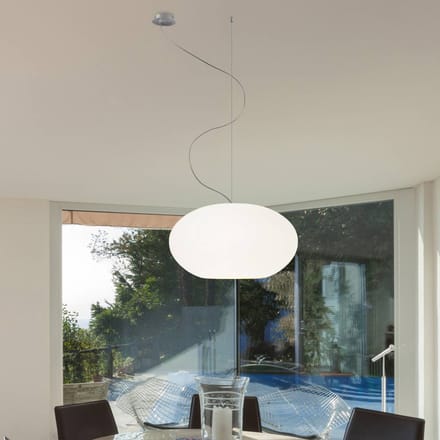 Casablanca Glazen hanglamp AIH, 38 cm, wit mat