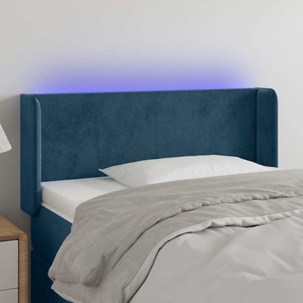 vidaXL - Hoofdbord - LED - 103x16x78/88 - cm - fluweel - donkerblauw