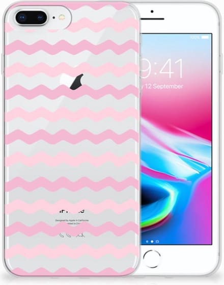 Apple iPhone 7 Plus | 8 Plus TPU bumper Waves Roze