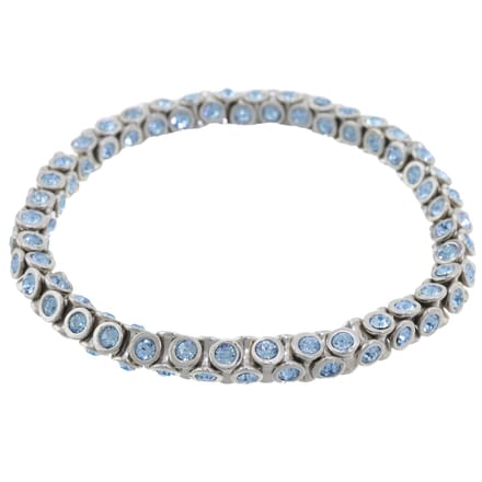 Behave - Elastische armband met blauwe steentjes - elegant detail - 15,5 cm