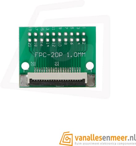 FPC/FFC flat cable PCB 20P 1mm met connector