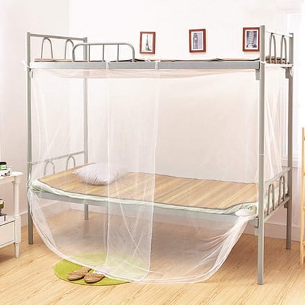 Allecto - Muggennet - Insectennet - Bescherming tegen muggen - Wit - Hemelbedframe - Ideaal voor studentenhuis - Eenpersoonsbed