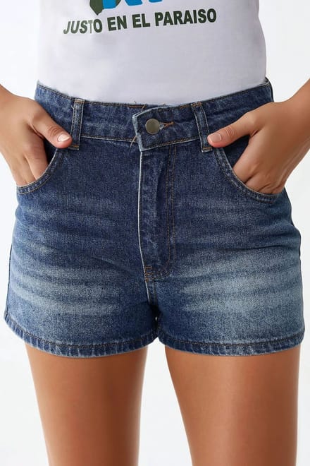 Hoge Taille Verwoeste Denim Shorts