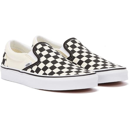 Vans Classic Slip-On Unisex Zwart Wit Checkboard Canvas Skate Trainers