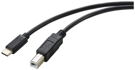 Renkforce RF-5720420 USB-kabel USB 2.0 USB-C stekker, USB-B stekker 2.00 m Zwart Afscherming totaal