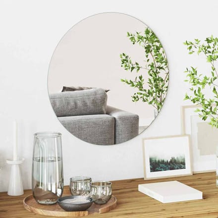 vidaXL - Wandspiegel - Rond - Ø - 50 - cm - gehard - glas