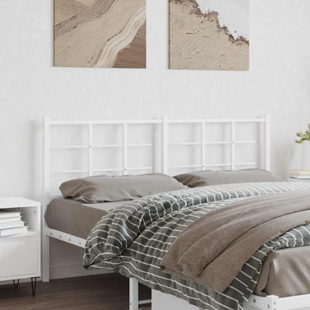 vidaXL Vervangend hoofdbord 150 cm metaal wit