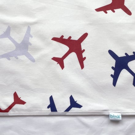 BINK Bedding Wieglaken Planes Blauw 75 x 100 cm