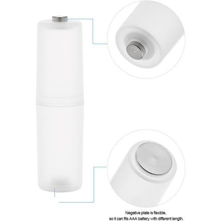 4 stuks batterij converter adapter AAA naar AA formaat batterij beschermhoes houder wit