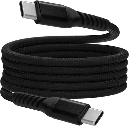 Mobiparts USB-C to USB-C Magnetic Braided Kabel 1m - Zwart