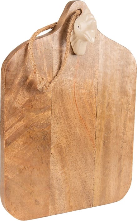 Clayre & Eef Decoratie snijplank 29x21x5 cm Bruin Beige Hout Borrelplank