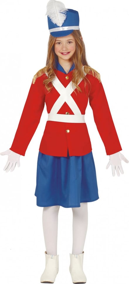 Fiestas Guirca Verkleedpak Soldaat Meisjes Rood/blauw Mt 3-4 Jaar