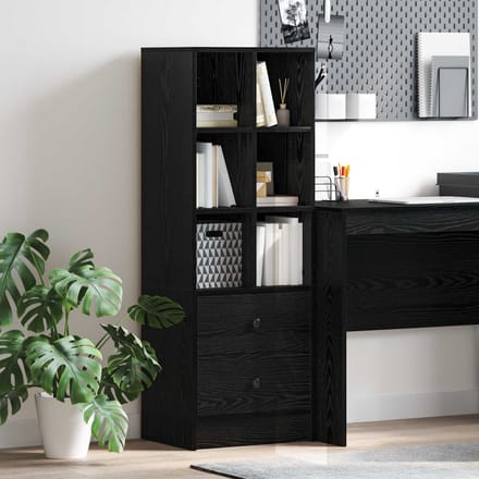 vidaXL - Highboard - met - lade - Zwart - Eiken - 45,5 - x - 34 - x - 127 - cm