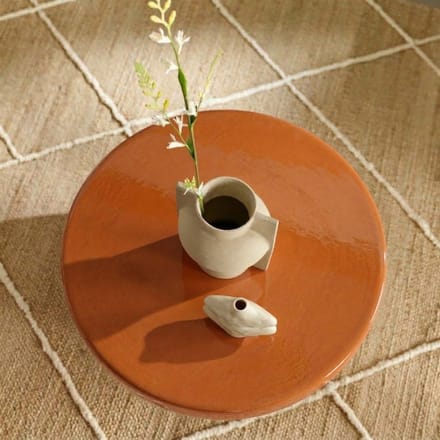 Bijzettafel Orange - Rond MDF - Pleisterafwerking Oranjebruin