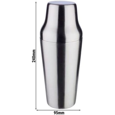 (6 stuks) Franse cocktailshaker (Parisian) - 2-delig set - RVS - 0,7L