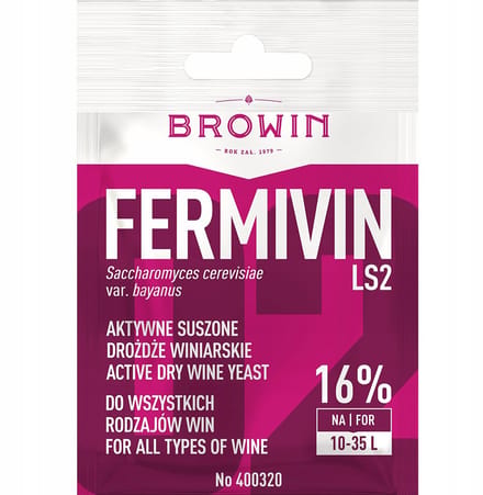 Browin Fermivin LS2 - Wijnmaak Gist - 7g - Herstart Fermentatie - 16% Alcohol