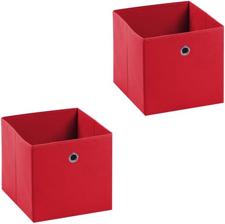 Stoffen doos ELA, set van 2 stuks, in rood