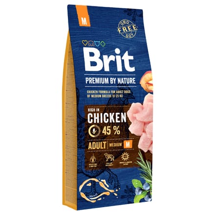 Voer Brit Premium by Nature Medium - Volwassen Appel Kip Maïs - 15 kg