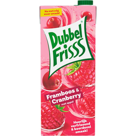 Fruitdrank DubbelFrisss framboos zwarte bes pak 1500ml