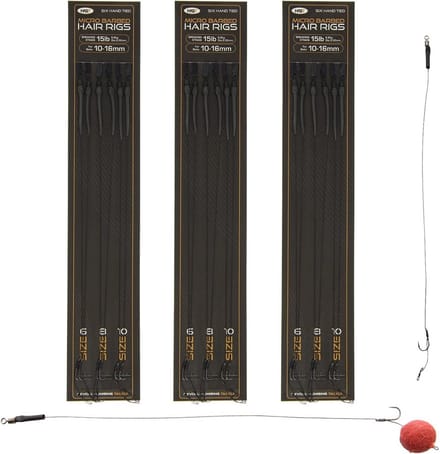 18x Kant-en-klare Haar Rigs voor Karpervissen met Micro Barded Haken
