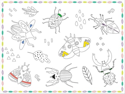 Folat - Placemats kleurplaten buzzing bugs - 6 stuks