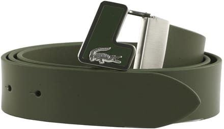 LACOSTE Leren Riem Plain Leather Belt W100 Escadron Olijfgroen