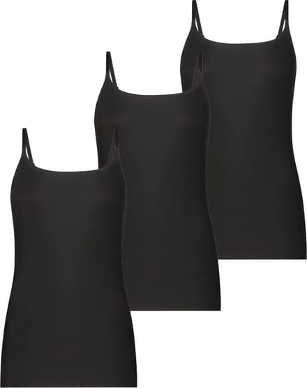 Ten Cate Secrets Spaghetti Top - 3-pack - Zwart - Maat XL - Naadloos ondergoed Dames
