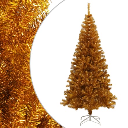 vidaXL - Kunstkerstboom - met - standaard - 180 - cm - PET - goudkleurig