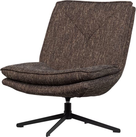 WOOOD Milaro Draaifauteuil - Polyester - Bruin Melange - 88x75x94