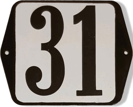 Huisnummer standaard nummer 31