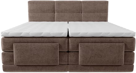 Vente-unique Boxspringbed stof bruin 2 x 80 x 200 cm