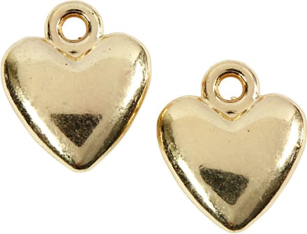 CC Hartvormige Hanger 13x15 mm Verguld 10 stuks