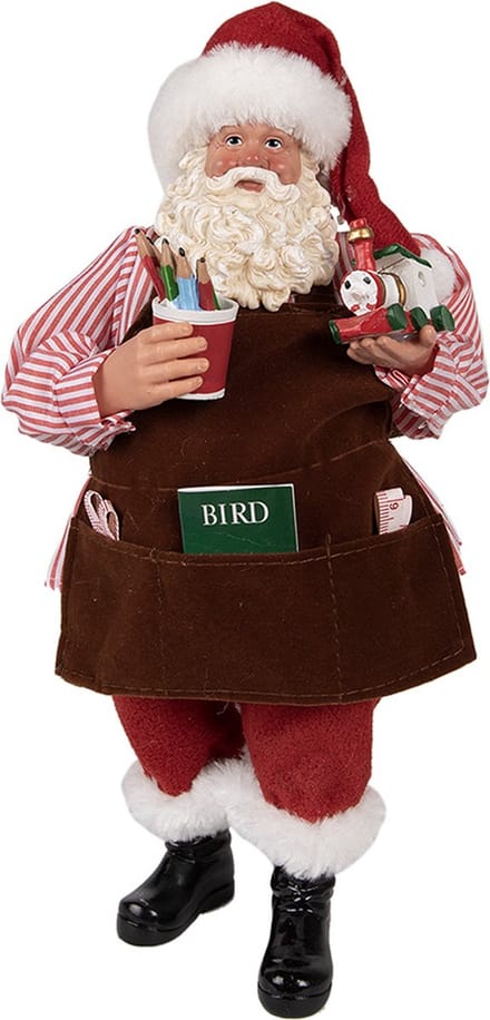 Clayre & Eef Beeld Kerstman 28 cm Rood Kunststof