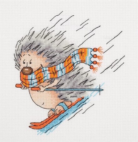 Borduurpakket Egel Op De Skies - Panna