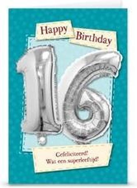 Miko - Kaart - Leeftijdballon - 16 Jaar