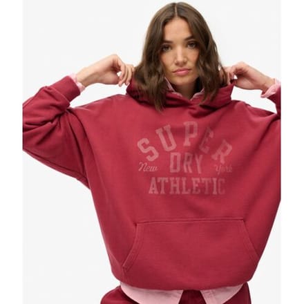 Superdry Athletic Essentials Relaxed Hoodie Red Grootte: 34