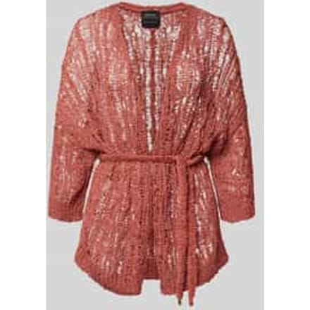Gebreid vest met bindceintuur en 3/4-mouw