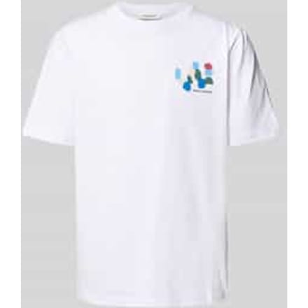 T-shirt met labelprint, model 'Bobby'