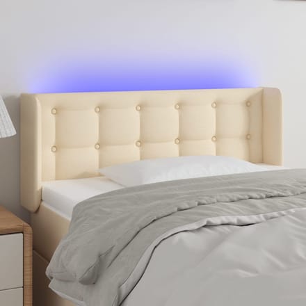 vidaXL - Hoofdbord - LED - 83x16x78/88 - cm - stof - crèmekleurig