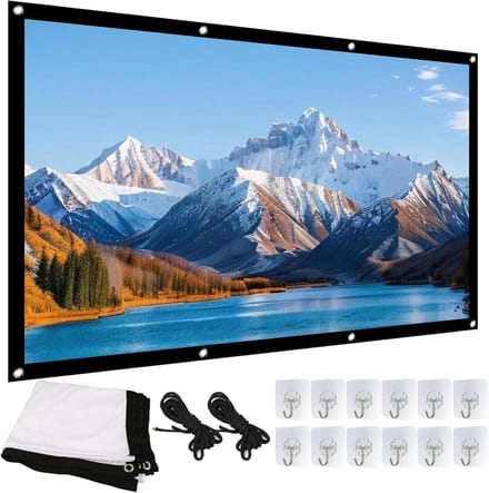 Projectiescherm 100 Inch - Beamerscherm Canvas - Thuisbioscoop Creëren - Kreukvrij Polyester - 16:9 - Wit