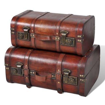 vidaXL - Schatkisten - 2 - st - vintage-stijl - hout - bruin