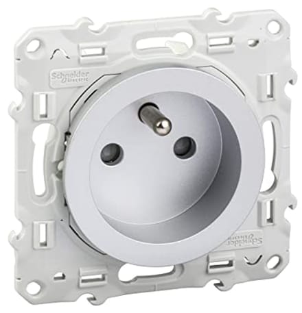 Stopcontact met Aarding 2P+T, Aluminium 230V